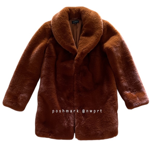 MAJORELLE ๐ฆ Tatiana Faux Fur Coat Jacket Chestnut Brown XXS XS 0 Tatianna - Picture 2 of 8
